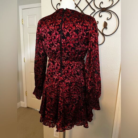NWOT ALICE + Olivia Briar Floral Blouson Long Sleeve Silk Blend Dress SIZE 2 - Picture 11 of 16